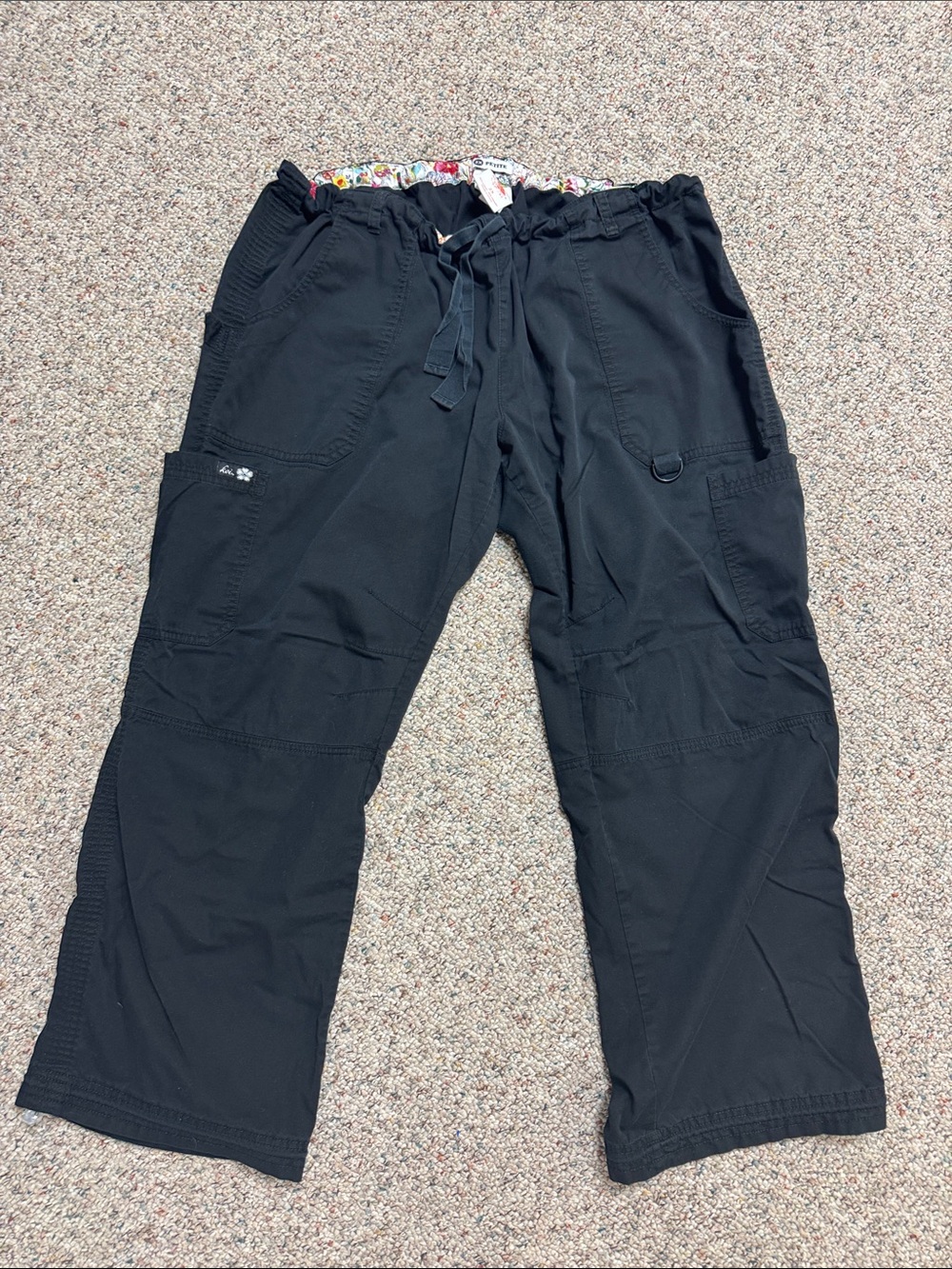 koi Black Cargo with Drawstring Waist